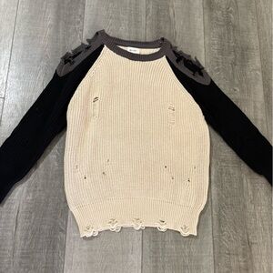 💀BiBi Black and Cream Knit Sweater💀